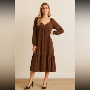 Michael Kors Collection  100% silk chocolate brown size 2  Runway Collection